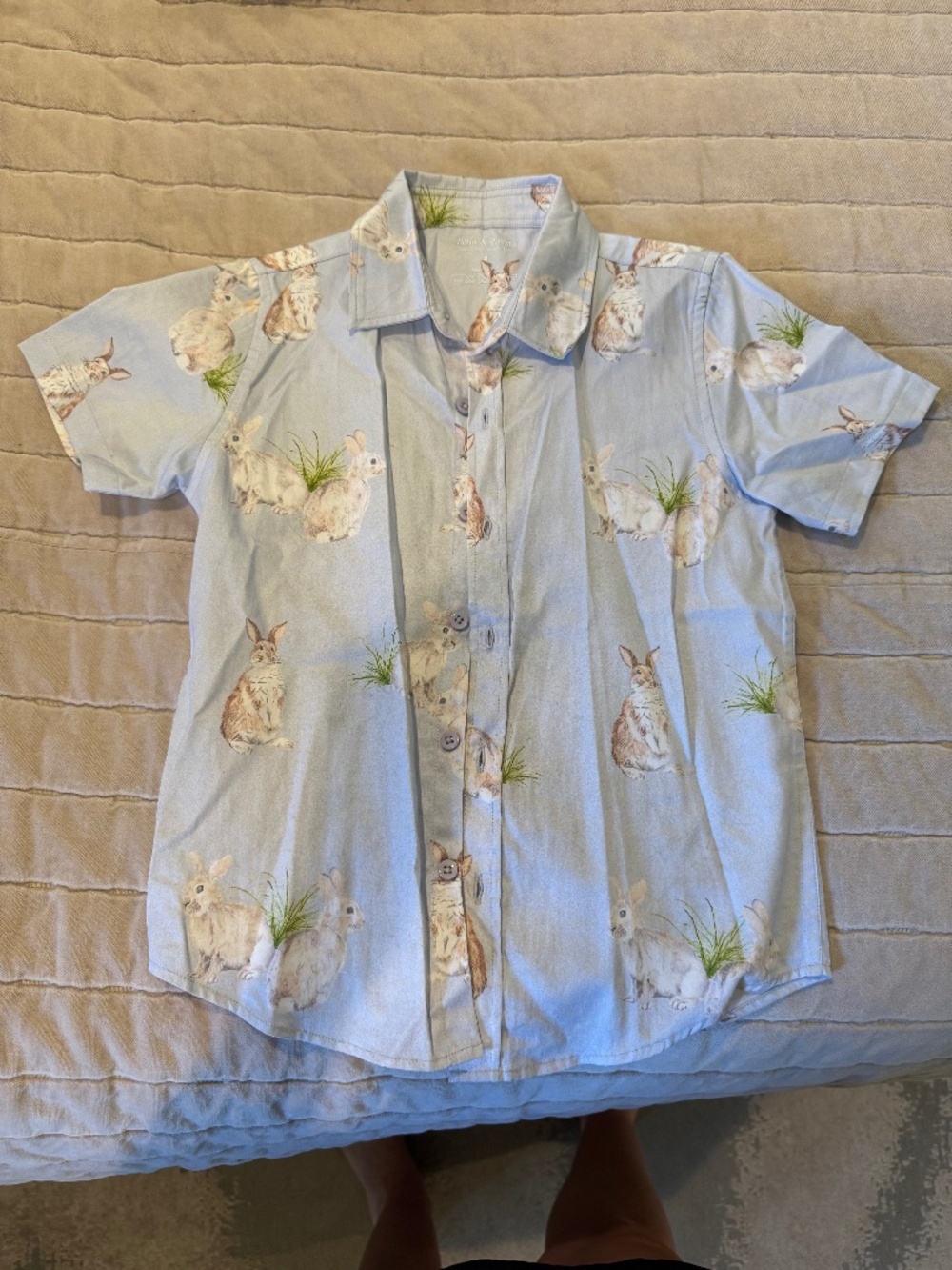Bella & Emma bunny button up